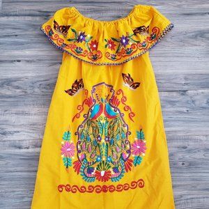 Mexican Embroidered Campesina Dress Off Shoulder